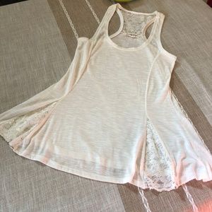 3/$10 Lace Inset Flowy Burnout Racerback Tank